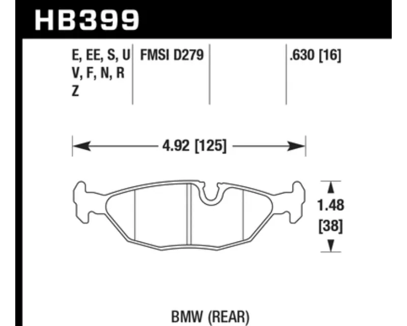 Hawk Performance DTC-60 BMW Rear - HB399G.630