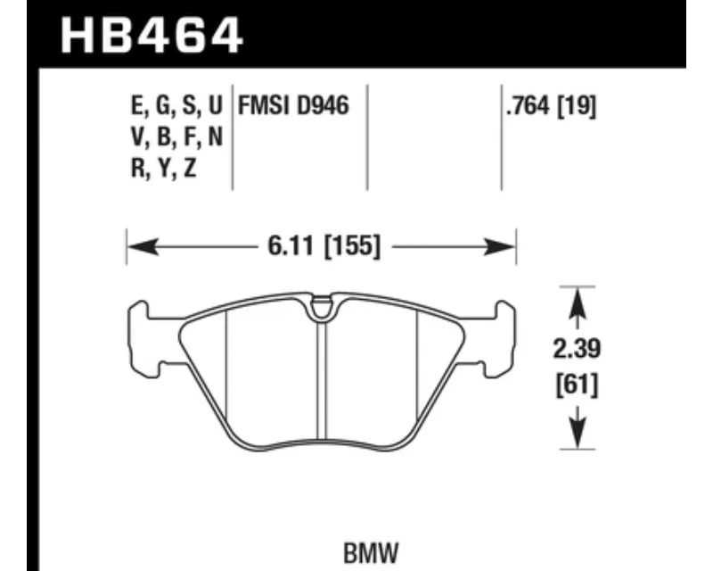 Hawk Performance HPS 5.0 BMW Front - HB464B.764