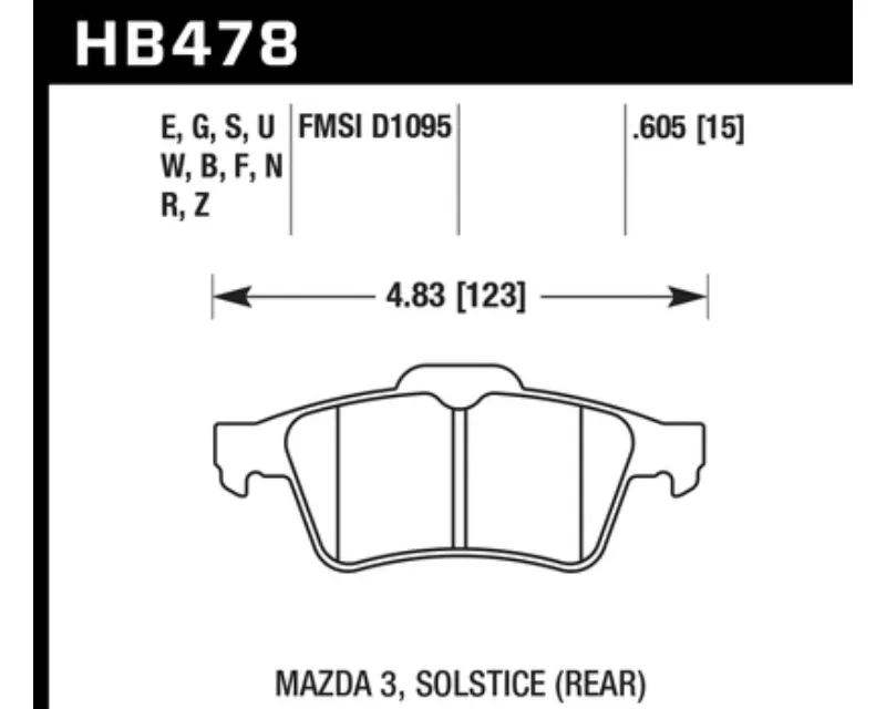 Hawk Performance HPS Rear - HB478F.605