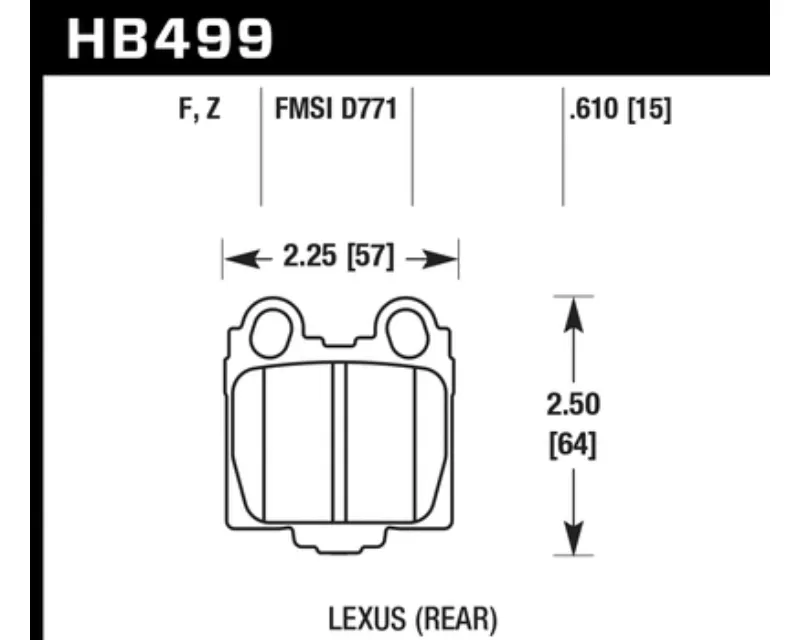 Hawk Performance HPS Lexus Rear - HB499F.610