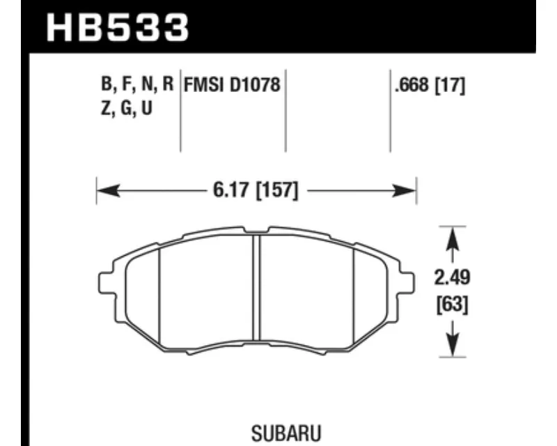 Hawk Performance HPS 5.0 Subaru Front - HB533B.668