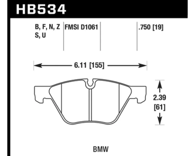 Hawk Performance PC BMW Front - HB534Z.750