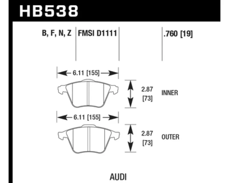 Hawk Performance HPS Front - HB538F.760
