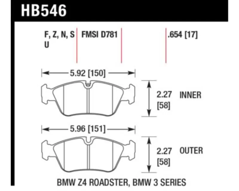 Hawk Performance HPS BMW Front - HB546F.654