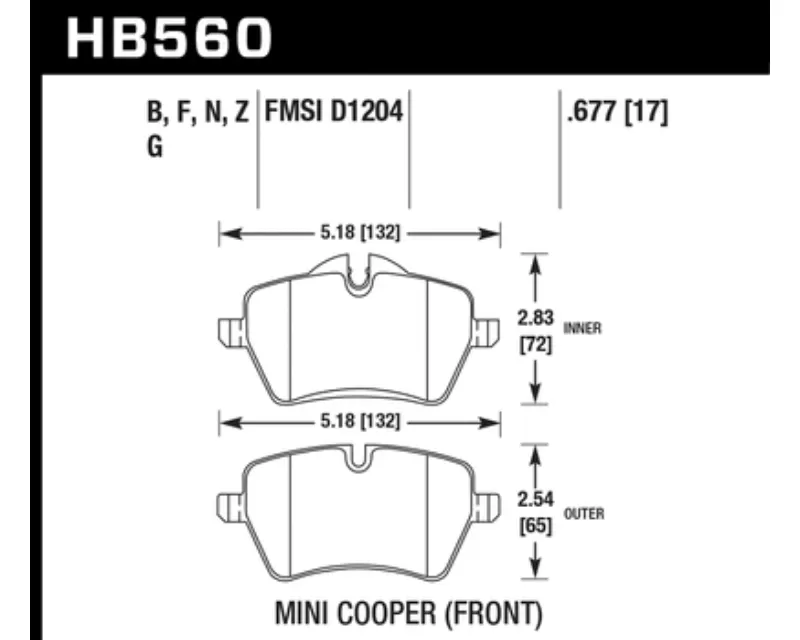Hawk Performance HPS Mini Front - HB560F.677