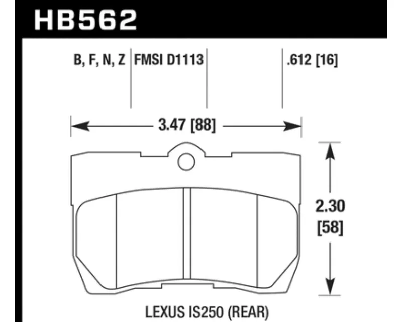 Hawk Performance PC Lexus Rear - HB562Z.612