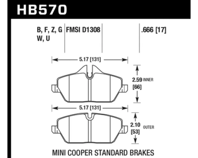 Hawk Performance HPS Mini Front - HB570F.666