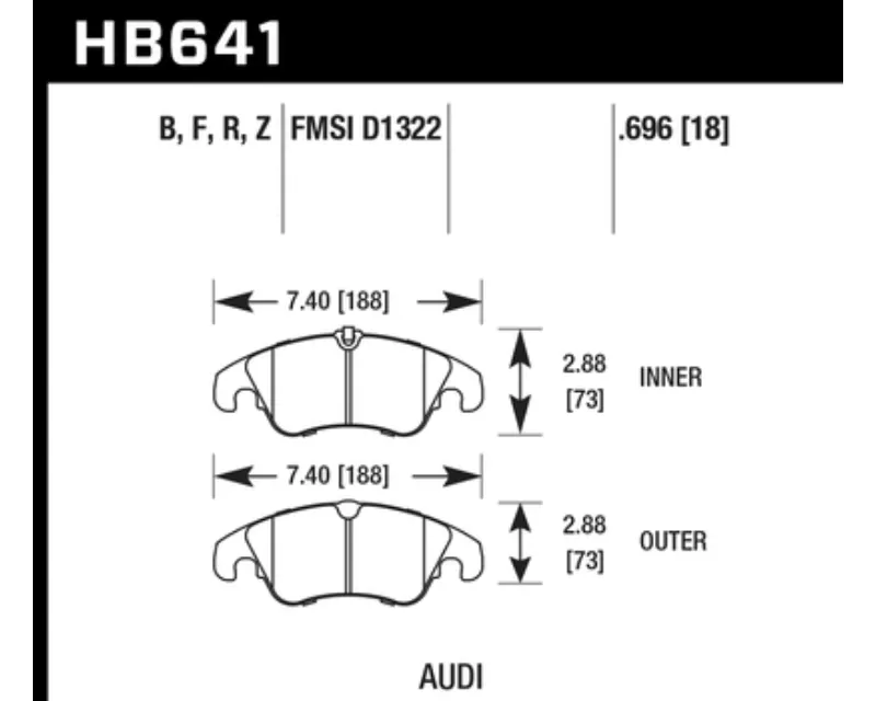 Hawk Performance HPS Audi Front - HB641F.696