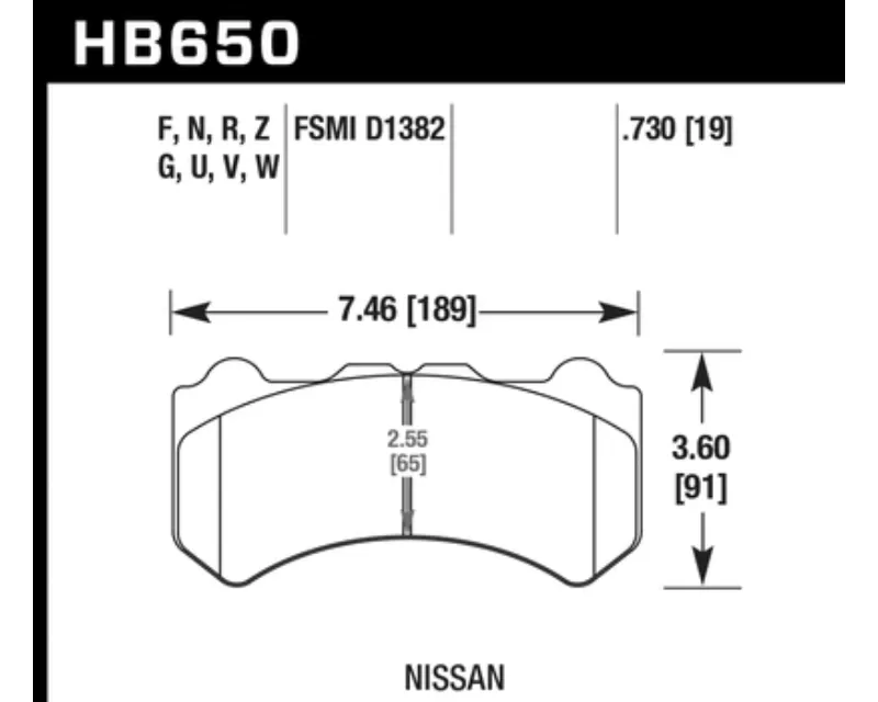 Hawk Performance DTC-60 Nissan GTR Front - HB650G.730