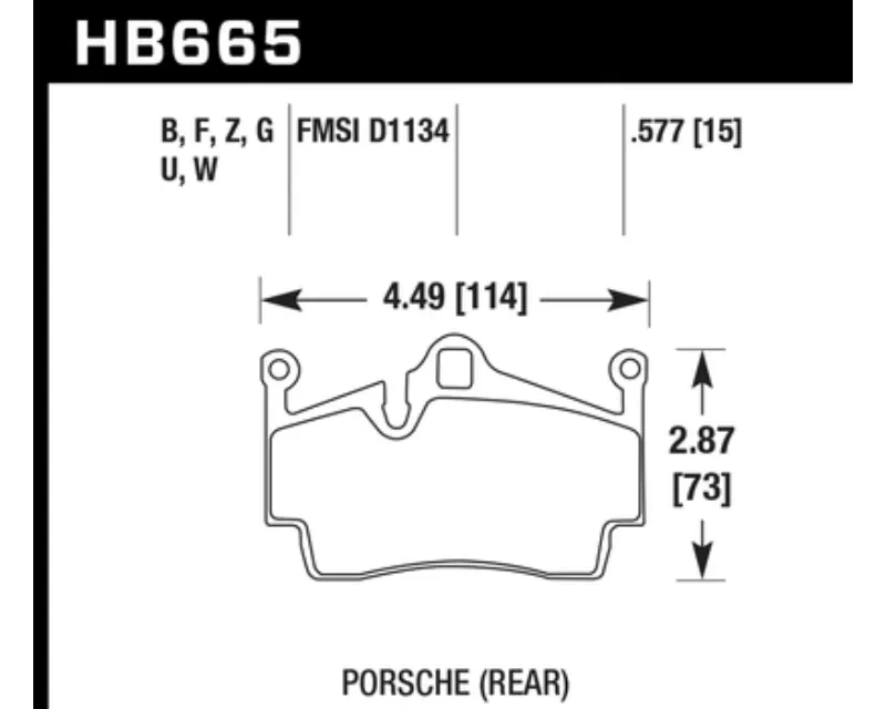 Hawk Performance Rear Disc Brake Pads Porsche 981 - HB665B.577
