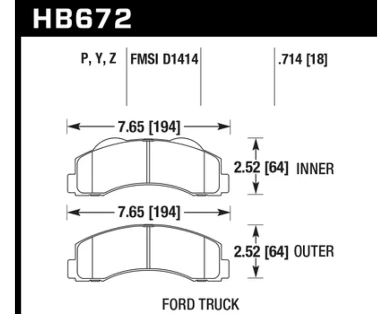 Hawk Performance LTS Front - HB672Y.714