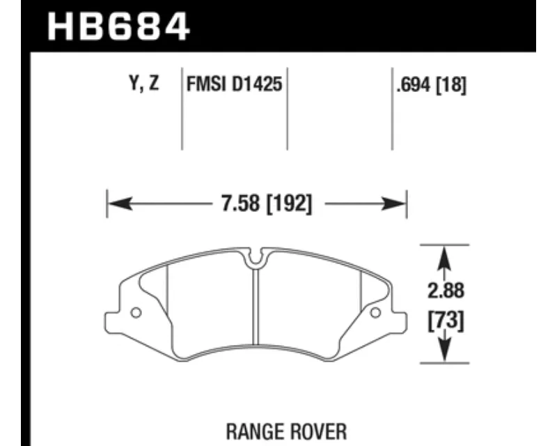 Hawk Performance LTS Land Rover Front - HB684Y.694