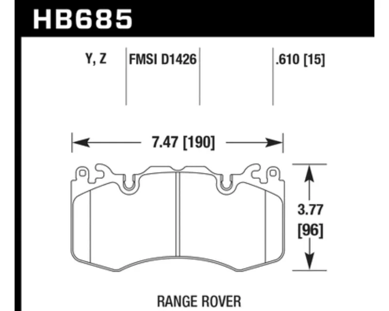 Hawk Performance PC Land Rover Front - HB685Z.610