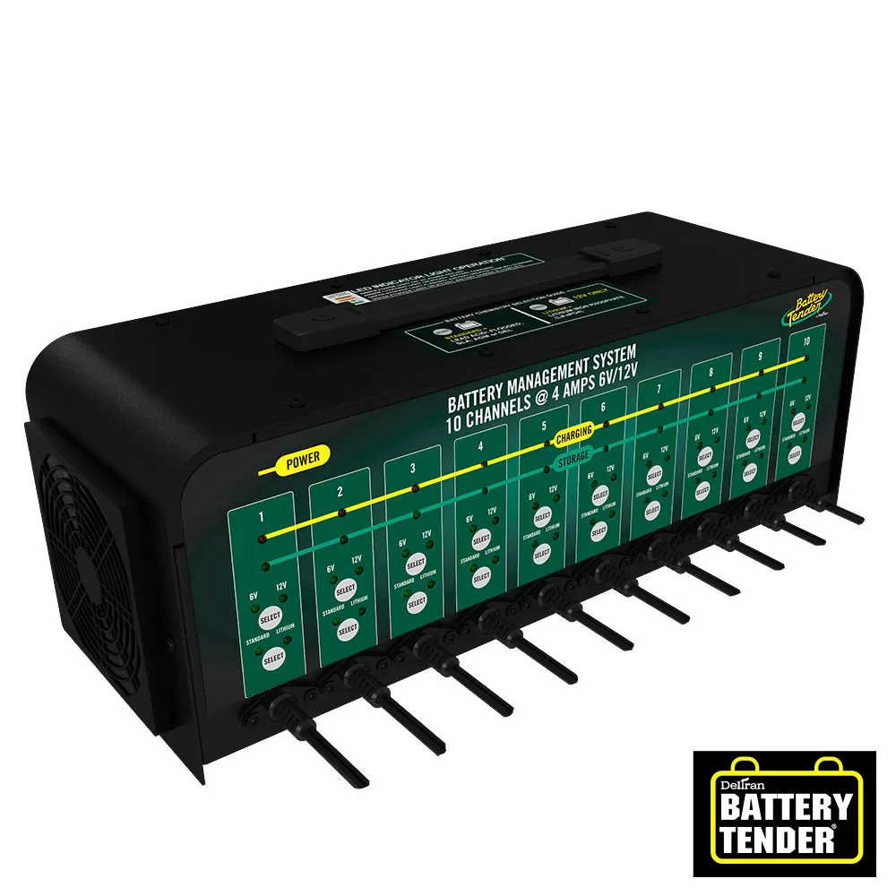 10-Bank 6V/12V, 4 Amp Selectable Battery Charger - 021-0134-DL-WH