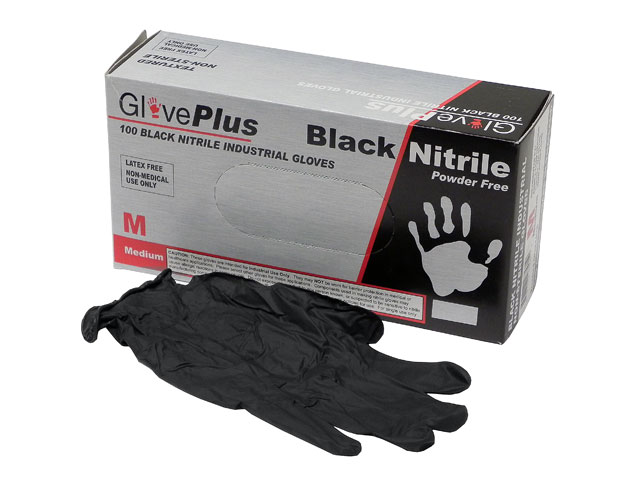 Gloveplus Black Nitrile Gloves 55 9870 055 - 55 9870 055