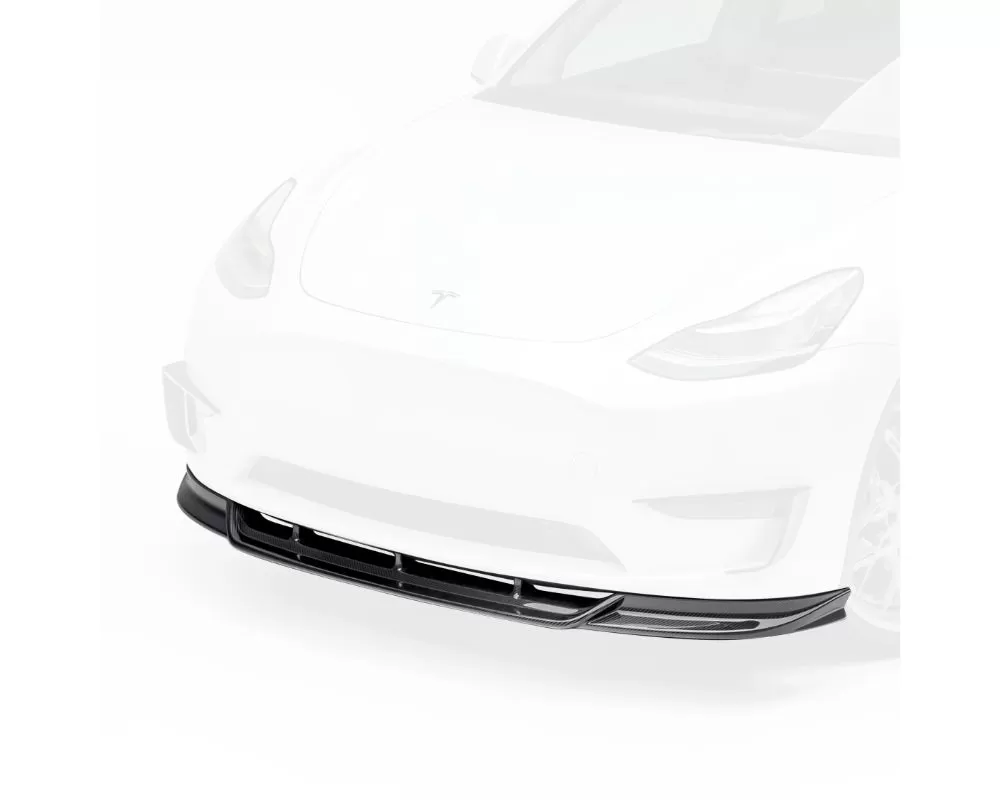 Vorsteiner Glossy Carbon Fiber PP 2x2 Aero Front Spoiler Tesla Model Y 2020+ - TEV2020