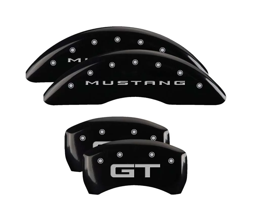 MGP Caliper Cover Set - Black | Silver Ford Mustang | Mustang GT 2015+ - 10200S2MGBK