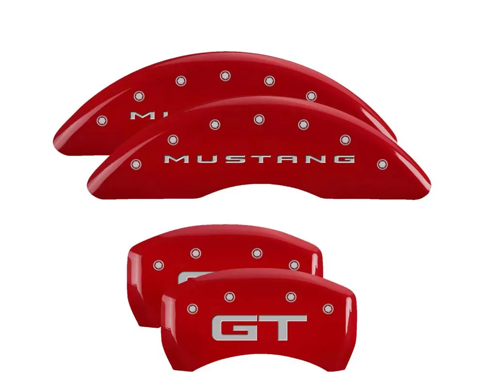 MGP Caliper Cover Set - Red | Silver Ford Mustang | Mustang GT 2015+ - 10200S2MGRD