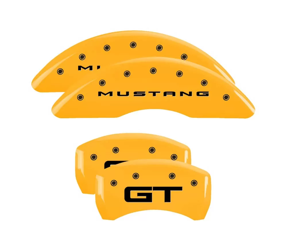 MGP Caliper Cover Set - Yellow | Black Ford Mustang | Mustang GT 2015+ - 10200S2MGYL