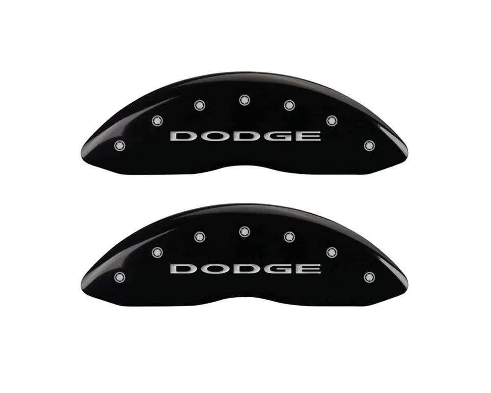 MGP Caliper Covers Front Set of 2: Black finish, Silver Dodge (No Stripes) Dodge Caliber 2007-2012 - 12002FDD4BK