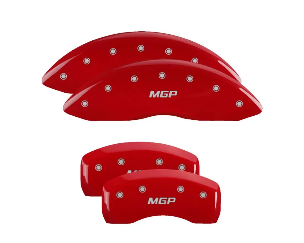 MGP Caliper Covers Set of 4: Red finish, Silver MGP Chevrolet - 13008SMGPRD