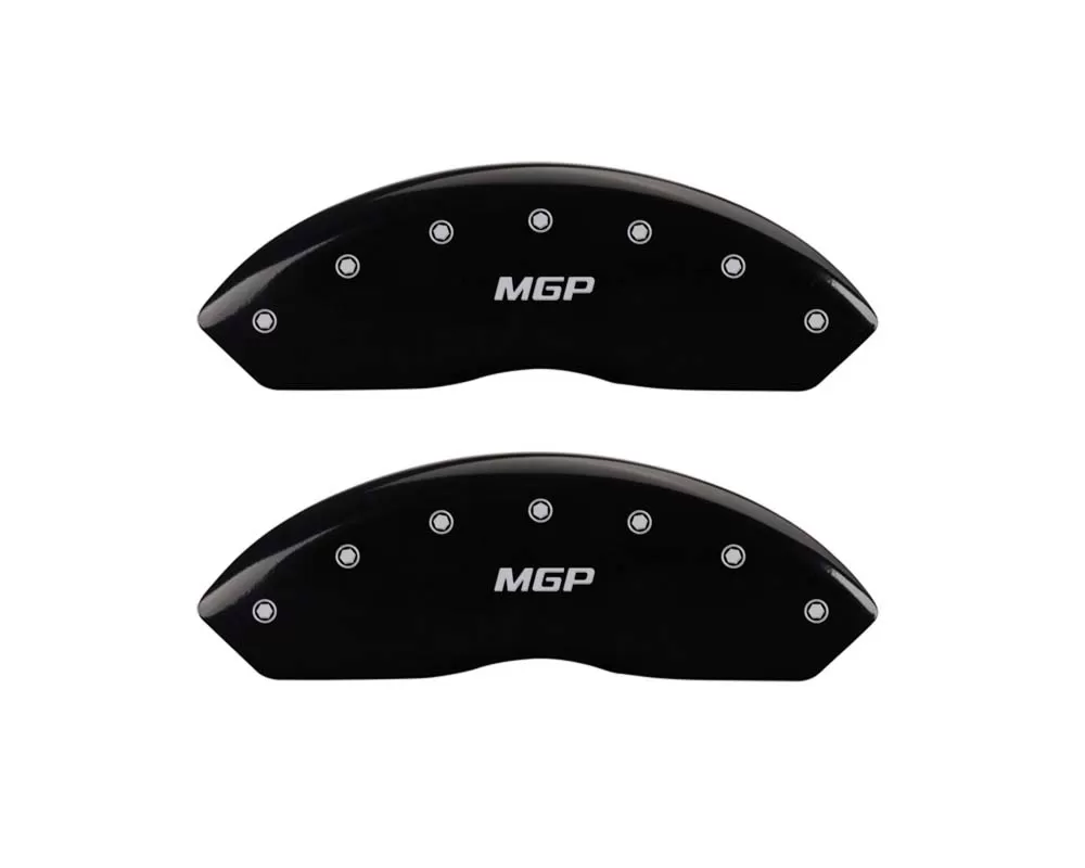 MGP Caliper Covers Front Set of 2: Black finish, Silver MGP Chevrolet - 14003FMGPBK