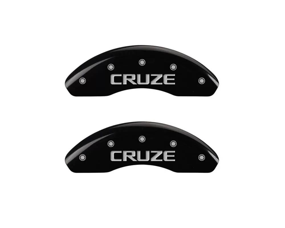 MGP Caliper Covers Front Set of 2: Black finish, Silver Cruze Chevrolet Cruze 2014-2016 - 14012FCRZBK