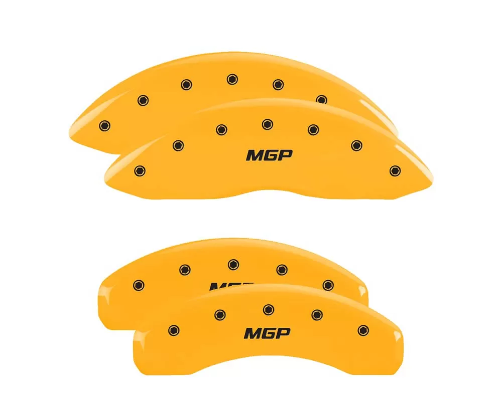 MGP Caliper Covers Set of 4: Yellow finish, Black MGP Chevrolet - 14033SMGPYL