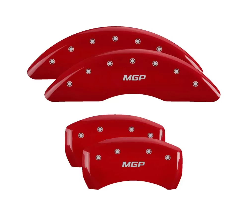 MGP Caliper Covers Set of 4: Red finish, Silver MGP BMW 530i 2017-2019 - 22236SMGPRD