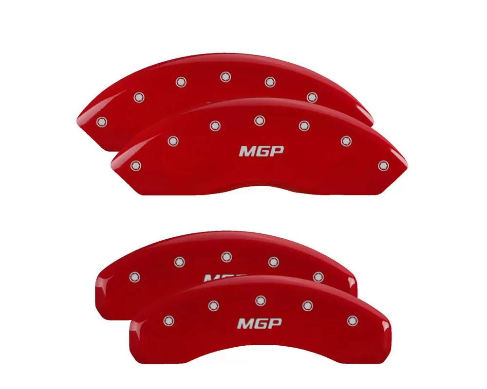 MGP Caliper Covers Set of 4: Red finish, Silver MGP Porsche - 29192SMGPRD