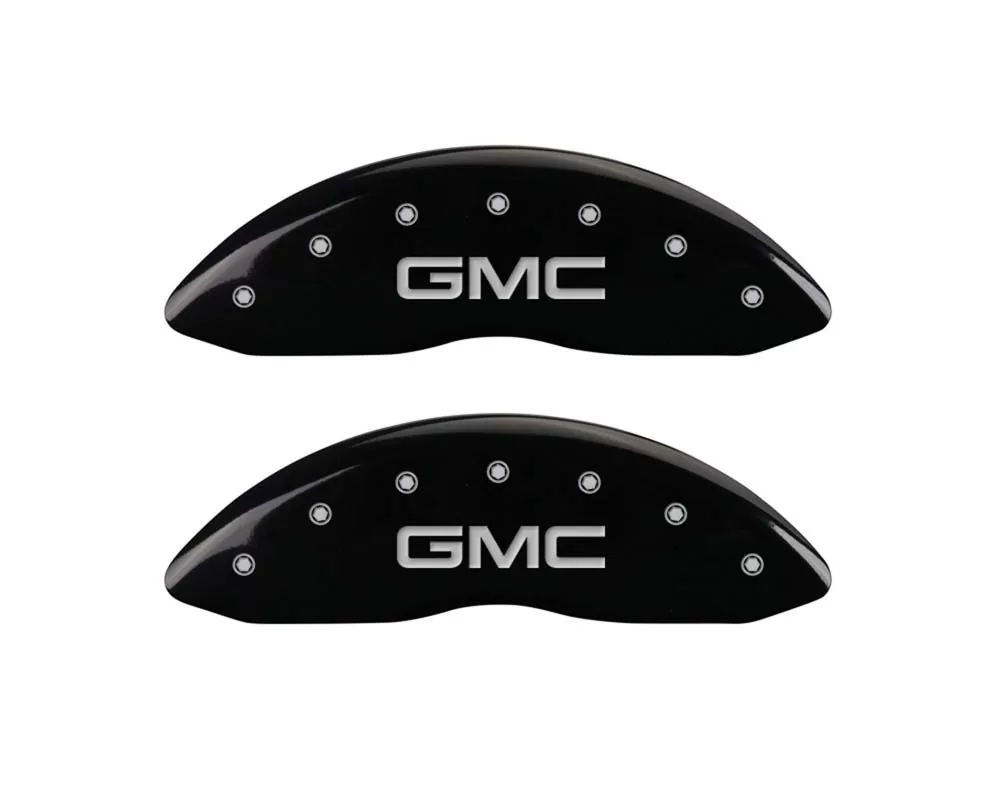 MGP Caliper Covers Front Set of 2: Black finish, Silver GMC GMC Canyon 2004-2012 - 34213FGMCBK