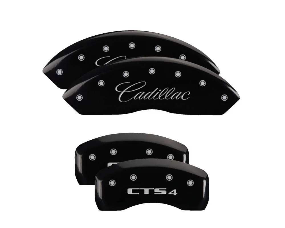 MGP Caliper Covers Set of 4: Black finish, Silver Cadillac / CTS4 Cadillac - 35010SCT4BK
