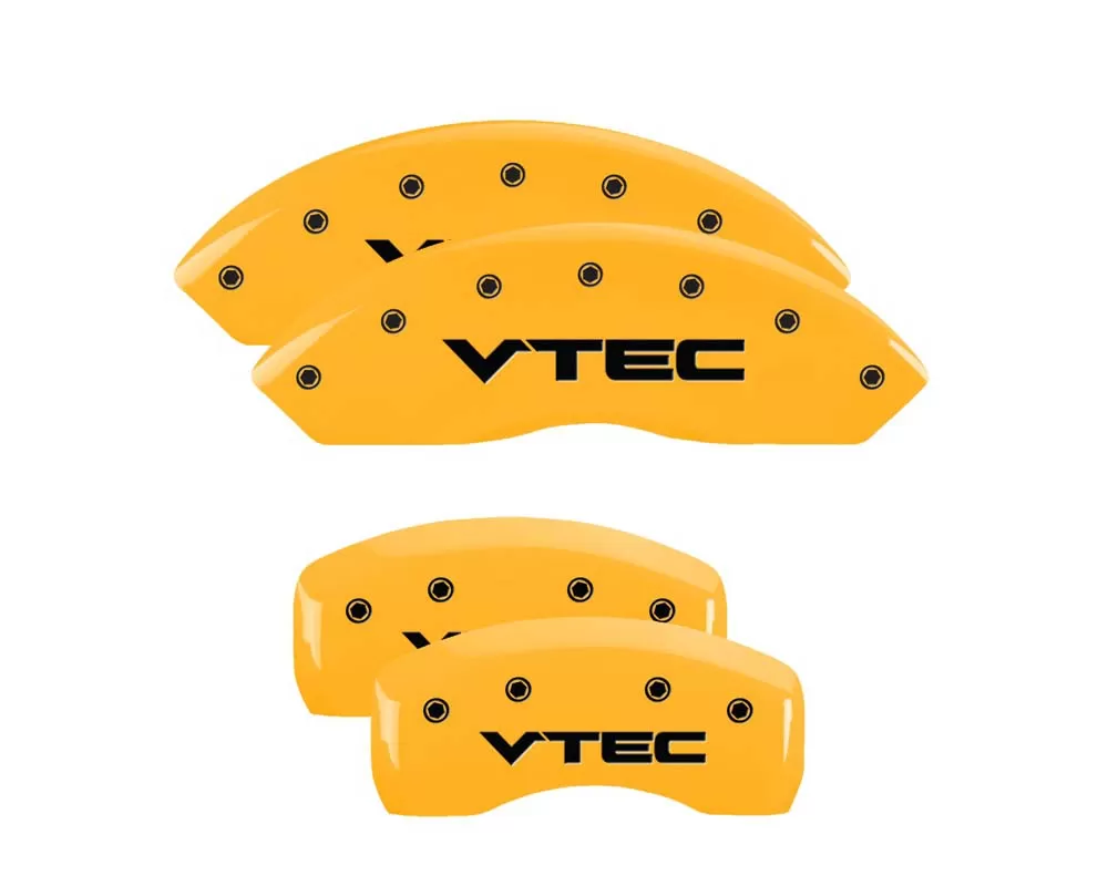 MGP Caliper Covers Set of 4: Yellow finish, Black VTEC Acura TL 2009-2014 - 39001SVTCYL