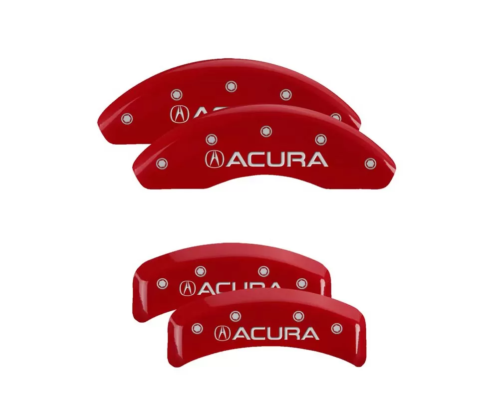 MGP Caliper Covers Set of 4: Red finish, Silver Acura Acura - 39002SACURD
