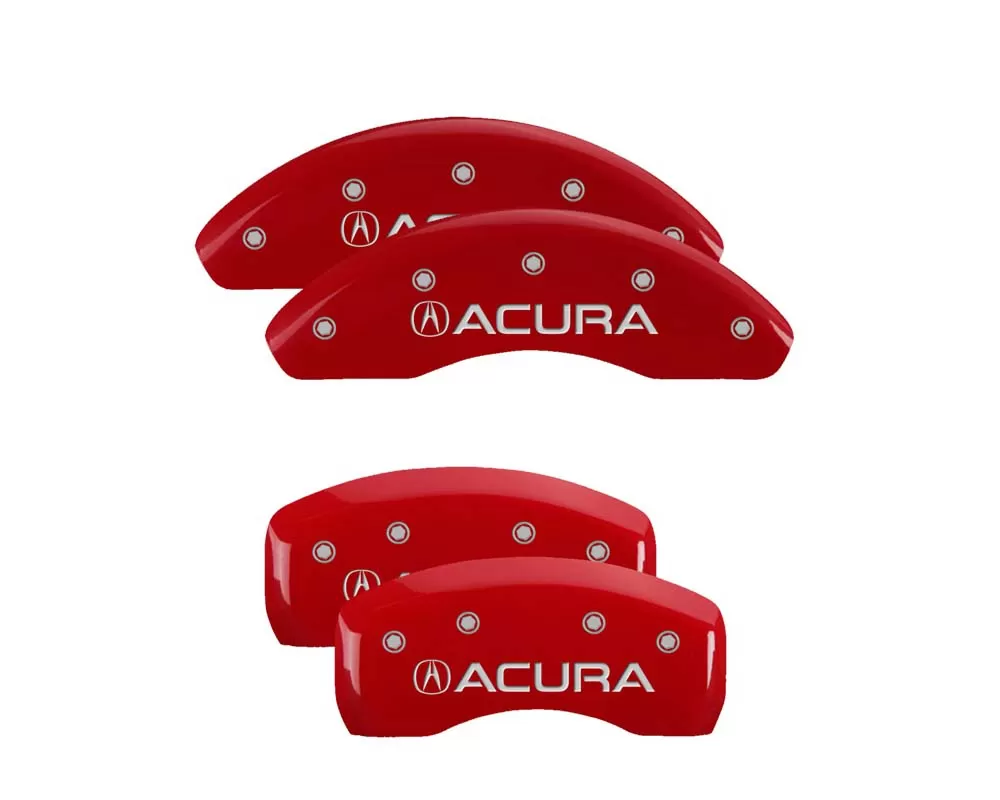 MGP Caliper Covers Set of 4: Red finish, Silver Acura Acura - 39003SACURD