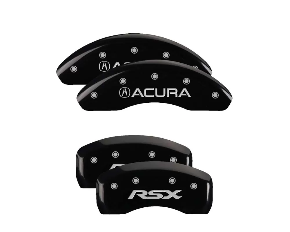 MGP Caliper Covers Set of 4: Black finish, Silver Acura / RSX Acura - 39003SRSXBK