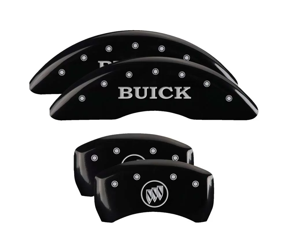 MGP Caliper Covers Set of 4: Black finish, Silver Buick / Buick Shield Logo Buick Enclave 2018-2020 - 49013SBSHBK