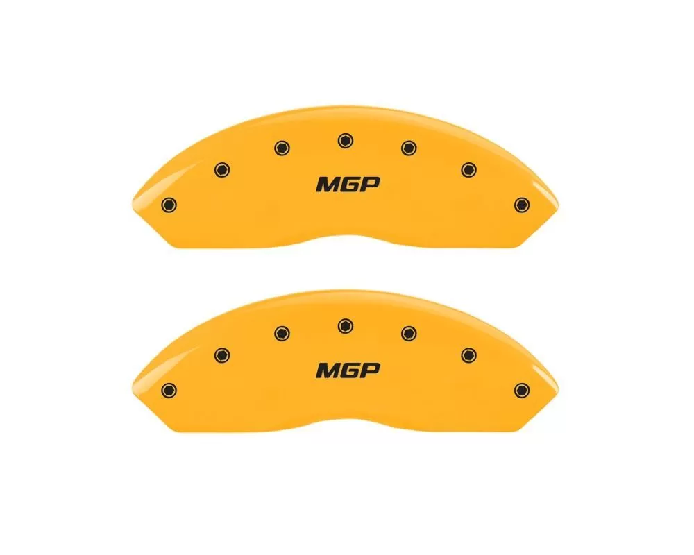 MGP Caliper Covers Front Set of 2: Yellow finish, Black MGP Jeep Wrangler 1997-2006 - 42009FMGPYL