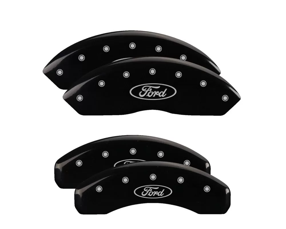 MGP Caliper Covers Front & Rear Brake Caliper Covers w/ Ford Oval Logo Engraving (10248S) Ford Ranger | Bronco 2019+ - 10248SFRDBK