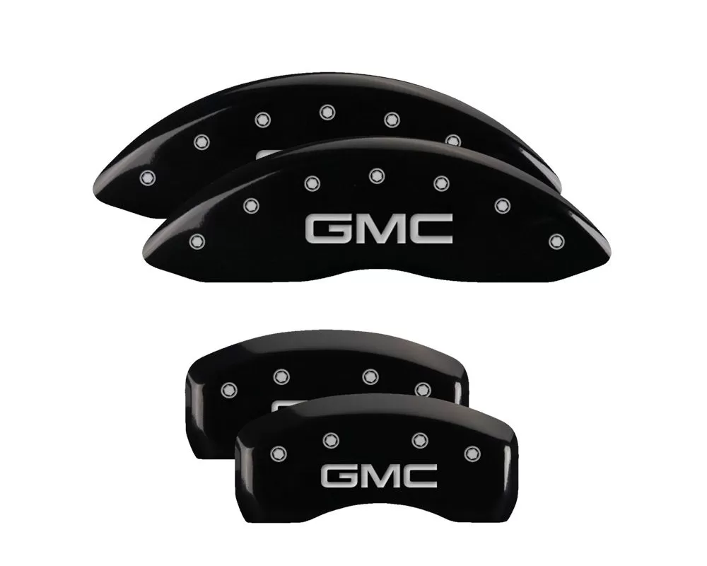 MGP Caliper Covers Front & Rear Brake Caliper Covers w/ GMC Engraving (34220S) GMC Canyon 2021-2022 - 34220SGMCBK