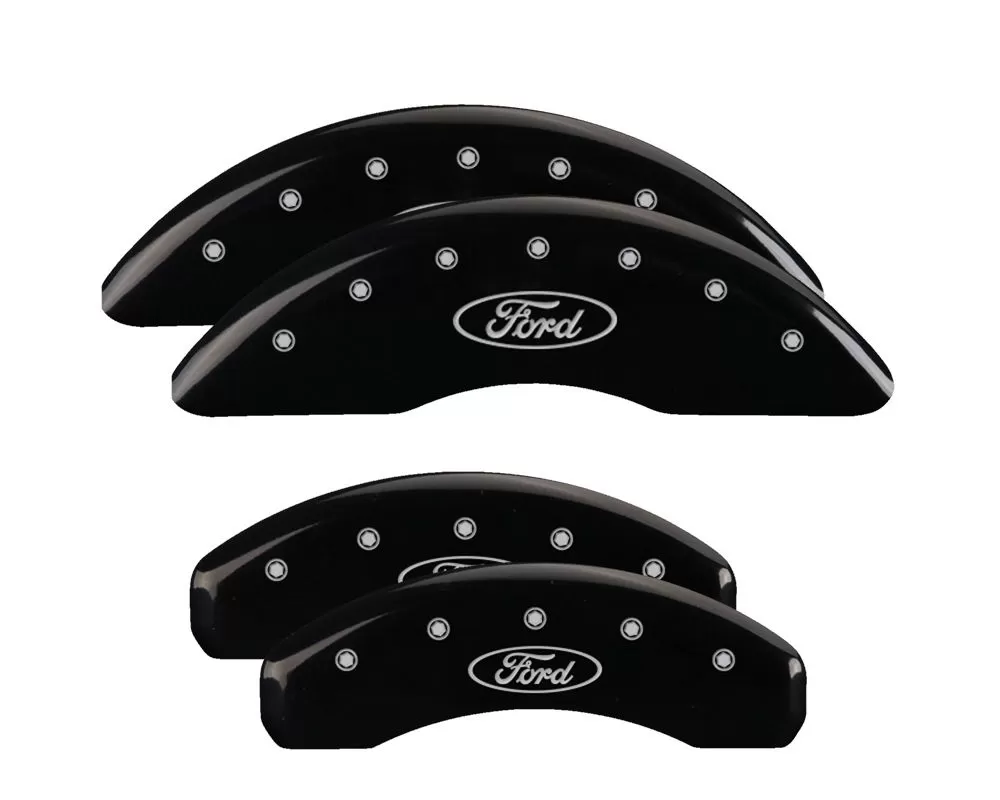 MGP Caliper Covers Front & Rear Brake Caliper Covers w/ Ford Oval Logo Engraving (10259S) Ford Maverick 2022 - 10259SFRDBK