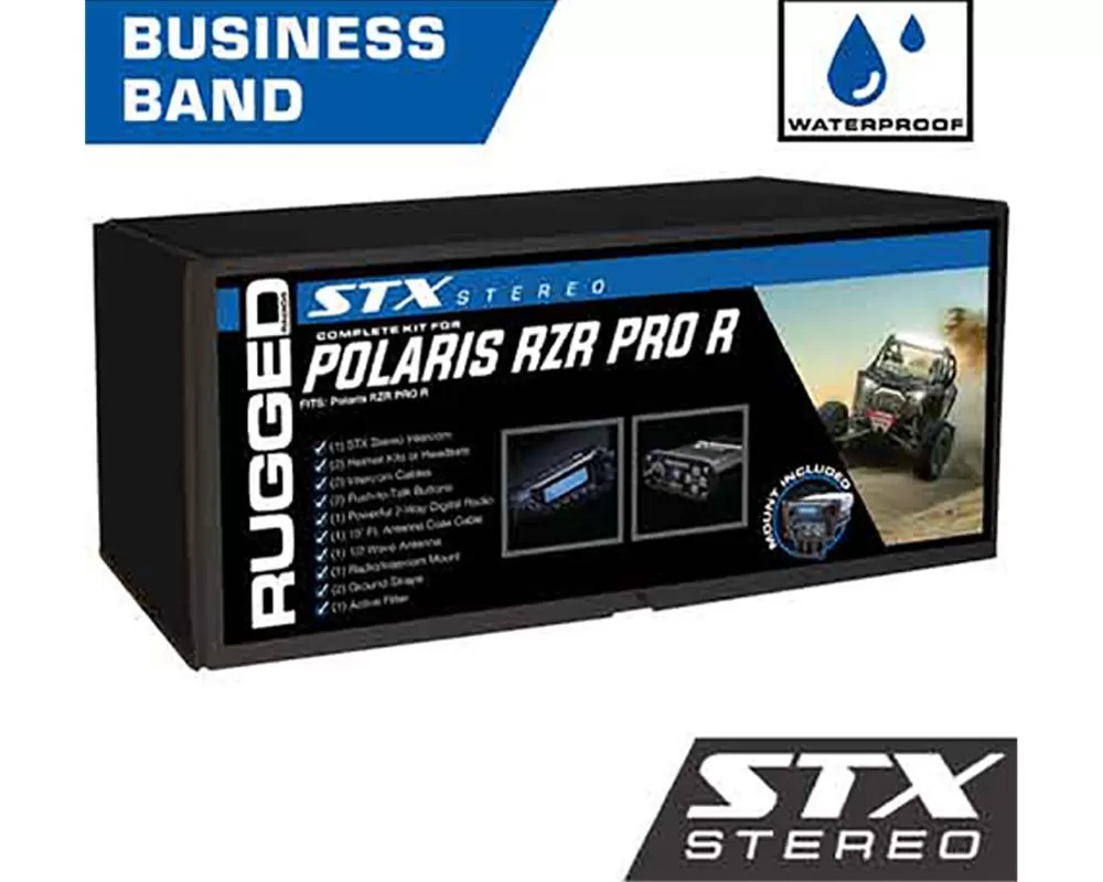 Rugged Radio STX Stereo Complete UTV Communication Kit w/ Alpha Audio Helmet Kit Polaris RZR Pro XP | RZR Turbo R | RZR Pro R - PROR-STX-M1-HK