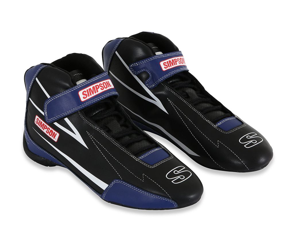 Simpson Racing Supercoil Shoes Black/Blue - Size 8 - SC800B