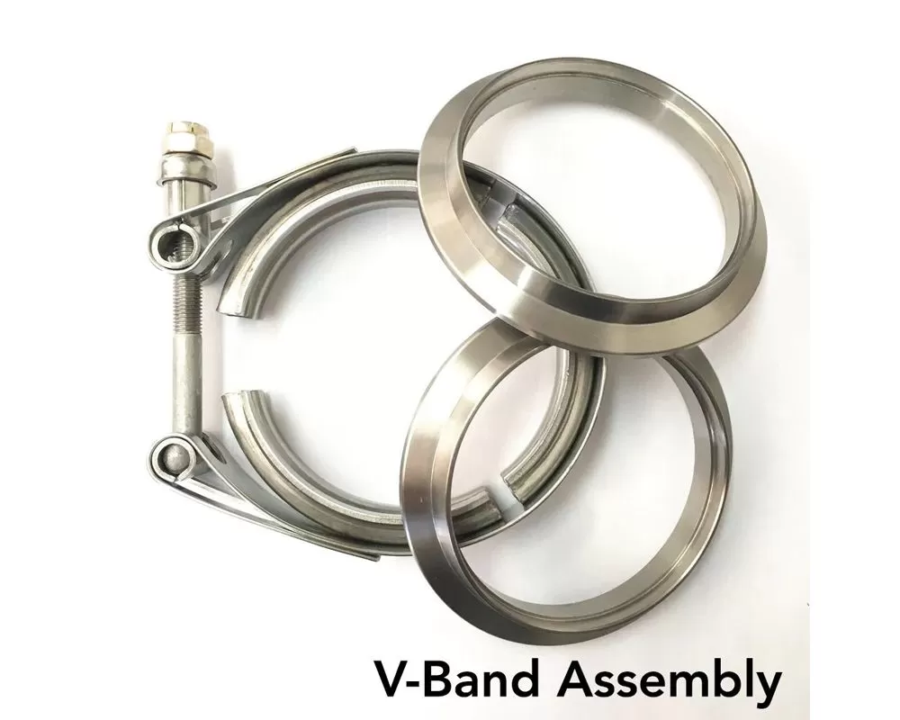 Ticon Industries 2.5in Titanium V-Band Clamp Assembly (2 Flanges/1 Clamp) - 103-06310-0002