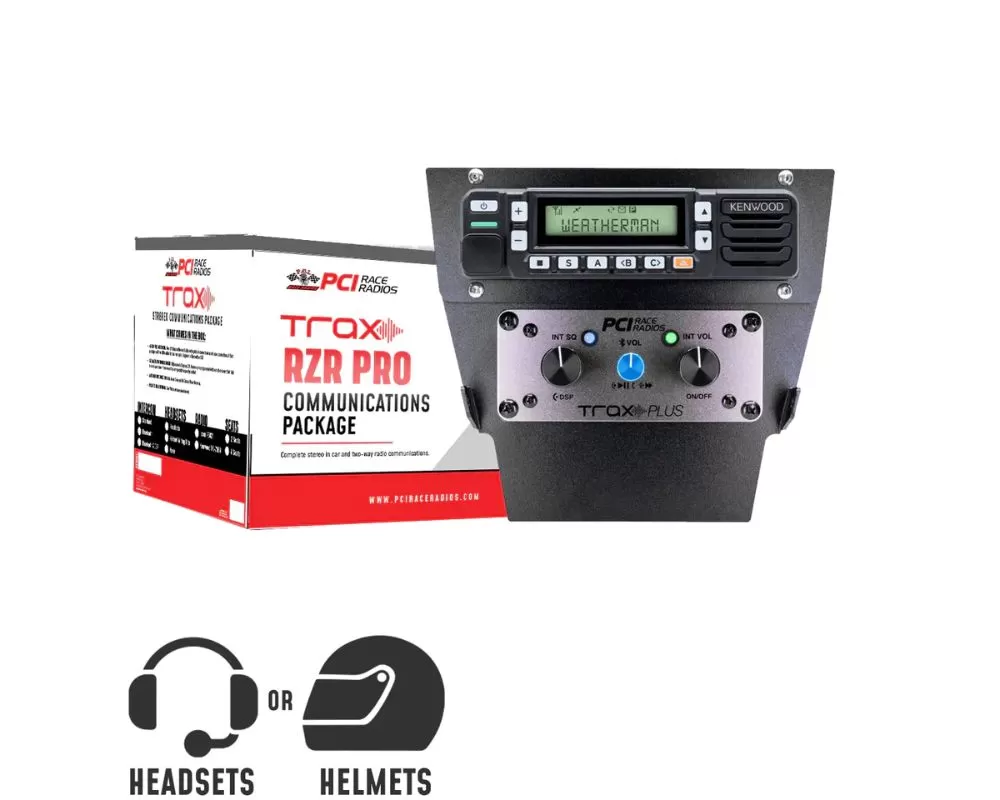 PCI Race Radios 2 Person Bluetooth Trax Communications Package w/ Helmet Wiring Kits & Icom Radio Polaris RZR Pro R - 4132