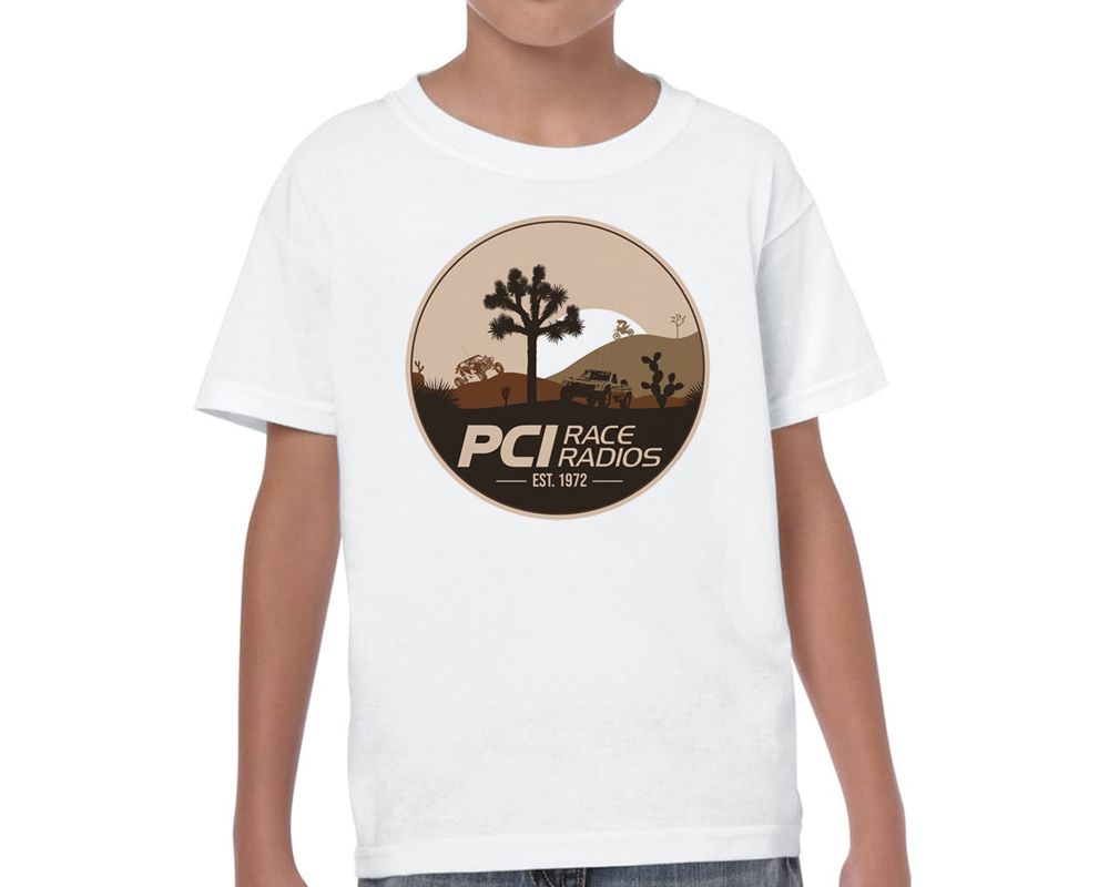 PCI Race Radios Joshua Youth White Shirt - Youth Large Size - 0998