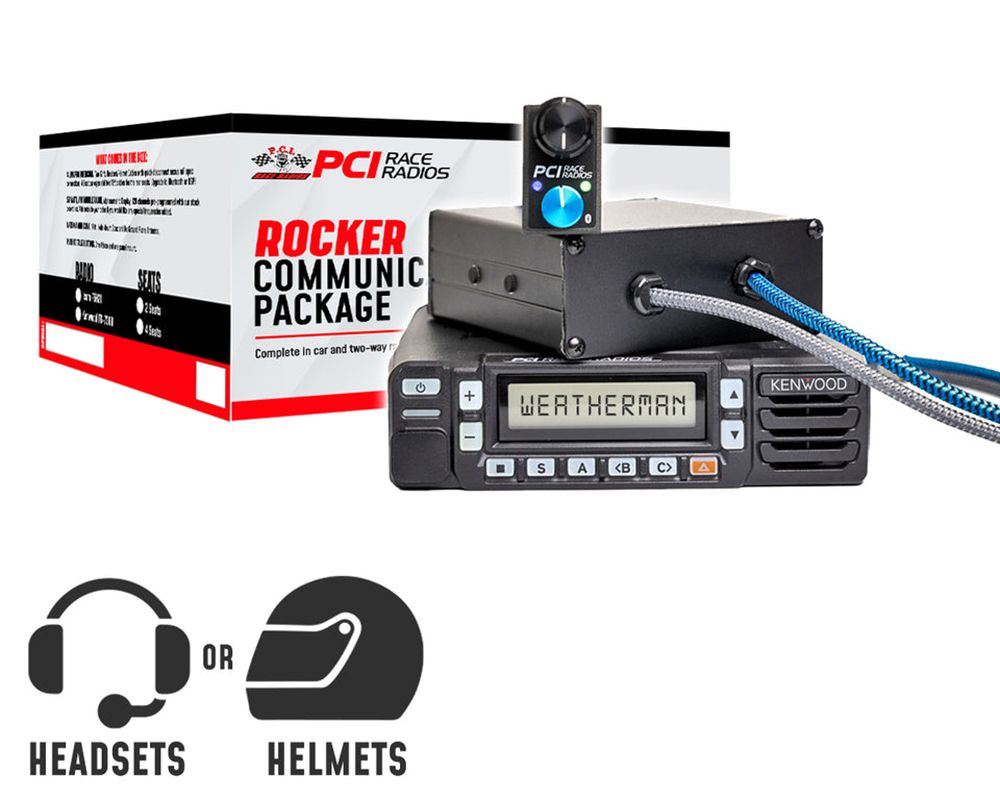 PCI Race Radios 4 Seats Rocker Trax Stereo Intercom System Package w/ Kenwood NX-1700 Radio & Wiring Kits - 4520