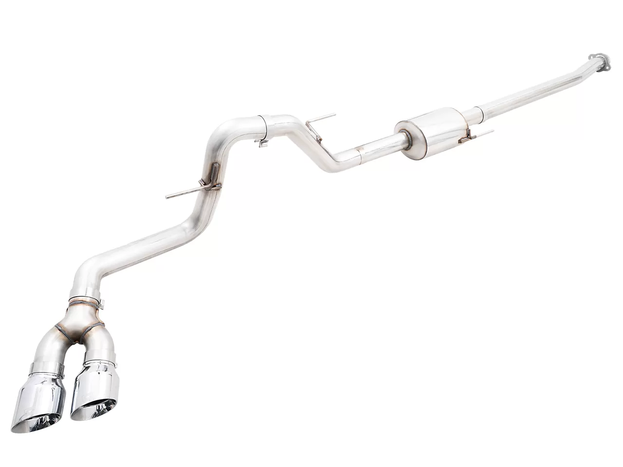 AWE 0FG Dual Side Exit Exhaust for '21+ Ford F-150 - 4.5" Chrome Silver Tips Ford F-150 King Ranch|Lariat|Limited|Platinum|XL|XLT 2021-2023 - 3015-22067