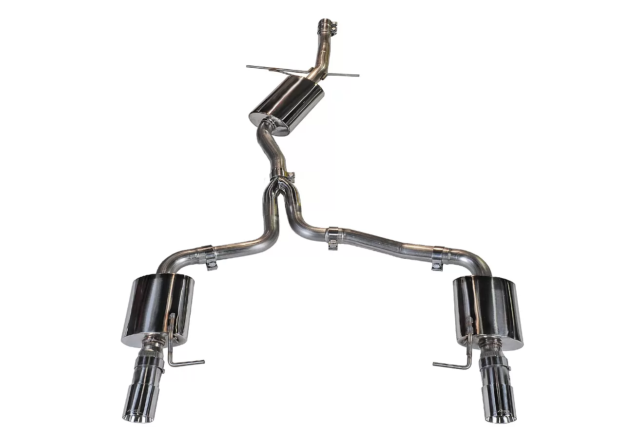 AWE Touring Edition Exhaust for B8/B8.5 A4 2.0T - Dual Outlet, Chrome Silver Tips Audi A4 Quattro  2009-2016 - 3015-32030
