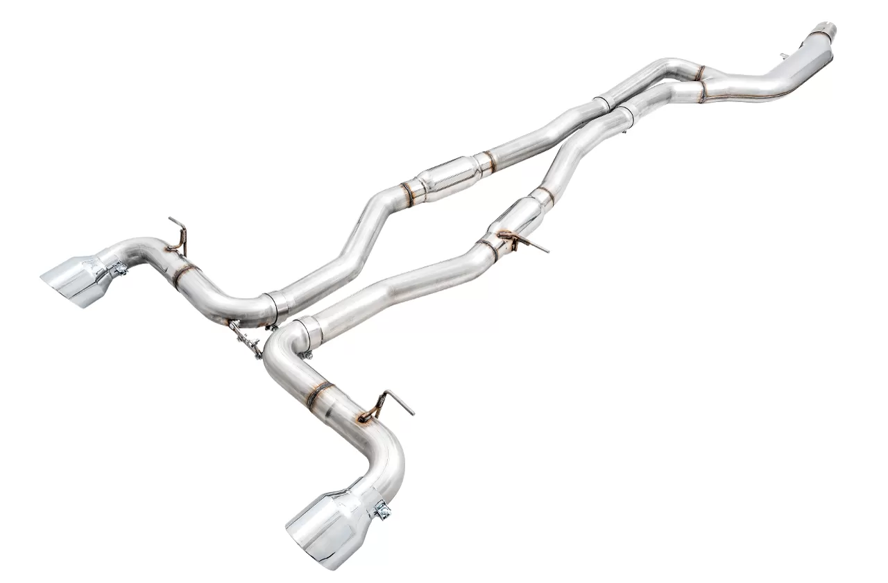 AWE Resonated Track Edition Exhaust for A90 Supra - 5" Chrome Silver Tips Toyota GR Supra  2020-2023 - 3015-32116